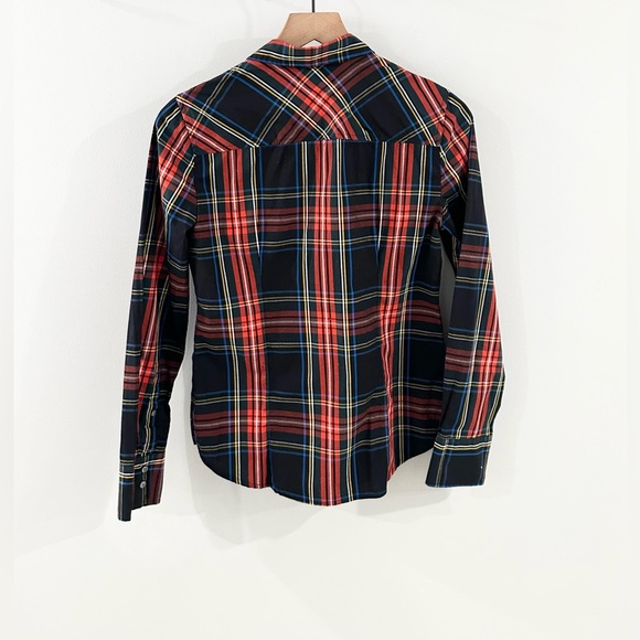 J. Crew Tartan Plaid Slim Shirt Red & Blue Size 6 - Picture 7 of 7